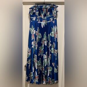 Hutch Sabine Floral Blue Pleated Dress - size 18